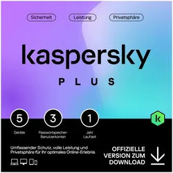 Kaspersky Plus Internet Security 5 Geräte - 1 Jahr
