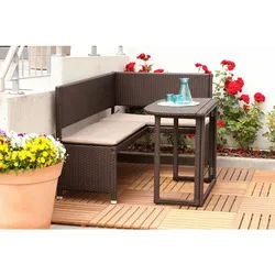 Gardenson Gartenset , Braun , Metall, Kunststoff , 3-teilig , Füllung: Polyurethan (Pur) , Tisch klappbar , Gartenmöbel, Gartengarnituren