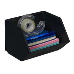 Relaxdays Schreibtischorganizer , Anthrazit , Holz , 17.5x12.5x15.5 cm , Büromöbel, Schreibtische
