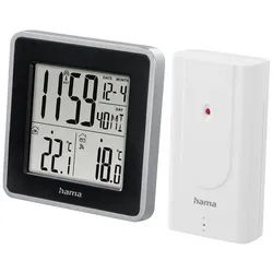Hama HAMA Wetterstation EWS Intro, silber/schwarz Funkwetterstation