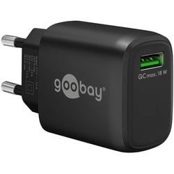 Goobay USB-Schnellladegerät QC 3.0 (18 W) schwarz - 1x USB-A-Anschluss (Quick Charge 3.0) - schwarz