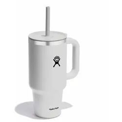 Hydro Flask Thermobecher All Around Travel Tumbler in den Größen 24 oz/ 32 oz / 40 oz, 1-tlg., Edelstahl, Thermo Cup mit Strohhalm, 709 ml/ 946 ml/ 1182 ml weiß 946 ml | 29,34 cm