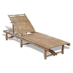 vidaXL Gartenliege Sonnenliege Bambus