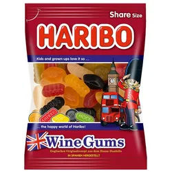 HARIBO Süßigkeit, Haribo Wine Gums Fruchtgummi Spezialität softe Konsistenz 175g