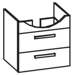Artiqua 412 Waschtischunterschrank für Isabella K0849 Eiche Weiß quer NB, 412-WU2L-I05-7185-440 412-WU2L-I05-7185-440
