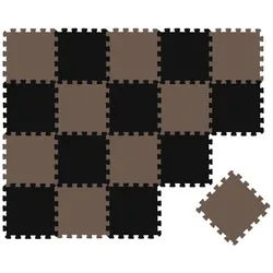 Littletom Spielmatte ab Null - 180/90 cm Puzzlematte Schwarz , Multicolor , Kunststoff , Rechteckig , 30x30 cm , waschbar , Teppiche und Böden, Teppiche, Kinderteppiche