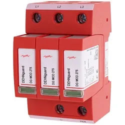 Dehn 952300 Überspannungsableiter Typ 2 DEHNguard M 3-polig für TN-C-Systeme, Typ-2-Ableiter für 230/400 V TN-C-Systeme, steckbares Modulsystem für einfache Wartung