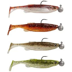Savage Gear Kunstköder, Savage gear Fat Minnow T-Tail RTF 13cm Sinking Clearwater Mix Gummifisch montiert 13 cm