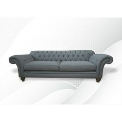 JVmoebel Chesterfield-Sofa, Chesterfield 3 Sitzer Sofa Design Sofa Couch 240 cm grau