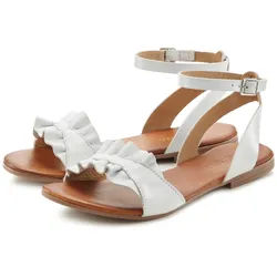 LASCANA Sommerschuh Sandale Sandalette, Sommerschuh, offener Schuh aus Leder weiß 35