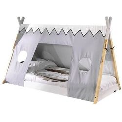 Mid.you Montessori-Bett , Naturfarben, Weiß , Holz , Kiefer , 90x200 cm , nicht verstellbar,Himmelfunktion , Baby & Kindermöbel, Kinder- & Jugendzimmer, Kinderbetten, Spielbetten