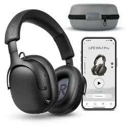 Medion® LIFE HX-1 Pro Over Ear-Kopfhörer (MD43772) Kopfhörer (An/Aus Anzeige, Austauschbare Ohrpolster, AUX-Eingang, Bluetooth, Drahtlos, Drehbare Ohrmuscheln, Integrierte Akku, LED-Beleuchtung, Spritzwasserschutz, USB-Ladefunktion, Bluetooth 6.0) grau