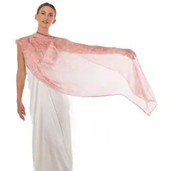 MayTree Seidenschal Seidenchiffon zarte Blumen70 x 180 cm, (Stück), Seidentuch 100% Seide, zart und durchsichtig rosa