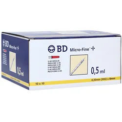 BD Micro-fine+ Insulinspritze 0,5 ml U40 100X0,5 ml