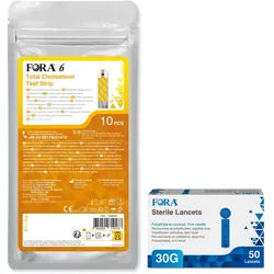 Fora 6 Cholesterin-Teststreifen + Lanzetten 30G - The Tester 1 St
