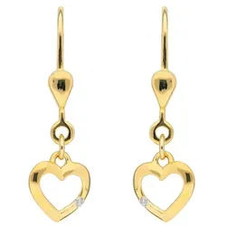 Adelia ́s Paar Ohrhänger Damen Goldschmuck, mit Zirkonia Goldschmuck für Damen goldfarben