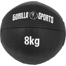 GORILLA SPORTS Medizinball Einzeln/Set, 29cm, aus Leder, Trainingsball, Fitnessball, Gewichtsball, Schwarz, Slamball, von 1 kg bis 10 kg Gewichten, für Krafttraining