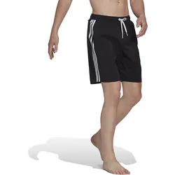 adidas CLX SH CL 3 Streifen Herren Badeshorts, mittelhohem Bund schwarz/weiß - XXL