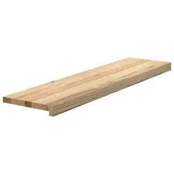 vidaXL Stufenmatte Treppenstufen 2 Stk. Unbehandelt 100x30x2 cm Massivholz Eiche, Rechteckig, Höhe: 2 mm beige
