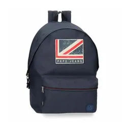 Pepe Jeans Unisex. 64624D1 Aidan anpassungsfähig Computer Rucksack zwei Fächer blau (OSFA), Lässig, Polyester, Marine