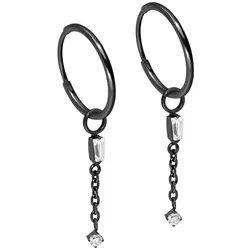 Titan Ohrclicker Creolen 2 KRISTALLE + KETTE