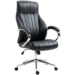 CLP Chefsessel Echtleder schwarz , Schwarz , Leder , 73x120x76 cm , Arbeitszimmer, Bürostühle, Chefsessel