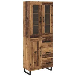 vidaXL Highboard Highboard mit Schubladen 2 pcs Altholz Holzwerkstoff (2 St)