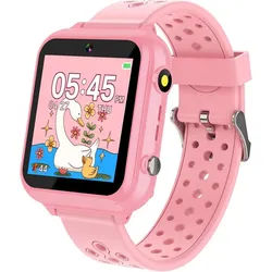 retysaz M1 Smartwatch (3,6 cm, SIM KARTE), Kinder Smartwatch mit Spielen, Kamera, Musik, SOS und Telefonfunktion rosa