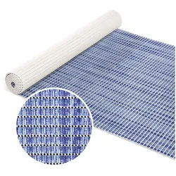 ANRO Schaum-Badematte Antirutschmatte Weichschaummatte Badezimmer Entspannung, Höhe 5 mm, strapazierfähig, Drainage Effekt, Rillen, wasserdurchlässig, rutschhemmend, pflegeleicht, Weich, Rutschfest, Rutschhemmend, Schnelltrockend, mit Drainagelöchern, Modern, Praktisch, PVC, Eckig, Geprägt blau Eckig | 65 cm x 400 cm x 5 mm