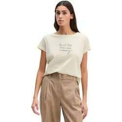 T-Shirt MARC O'POLO "aus leichtem Single Jersey", Damen, Gr. L, beige (grau silk), Obermaterial: 100% Baumwolle, bedruckt, Basic, regular fit, U-Boot-Ausschnitt, Shirts T-Shirt