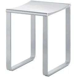KEUCO PLAN Care Hocker, bis 100 kg, Kunststoff-Sitzfläche, 14982010051, Farbe: verchromt / weiß
