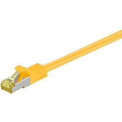 Goobay RJ45 Patchkabel CAT 6A S/FTP (PiMF), 500 MHz mit CAT 7 Rohkabel, Gelb