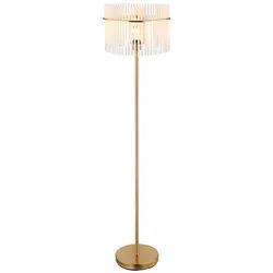 GLOBO LIGHTING Stehlampe, Leuchtmittel nicht inklusive, Stehlampe Wohnzimmerleuchte Metall Gold Glasstäbe E27 H 152 cm