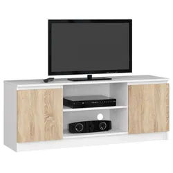 Raumhirsch Furniture Lowboard, TV-Schrank - Elegantes Design für Ihr Wohnzimmer - Fernsehtisch, 120 cm für TV bis 65", 2 Türen, 2 Böden, bis 75 kg, kratzfest weiß 140 cm x 55 cm x 40 cm