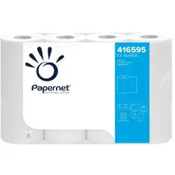 Papernet Küchenrolle, 2-lagig, weiß, Praktisches Küchenpapier mit 64 Blatt aus Zellstoff, 1 Karton = 8 Packungen à 4 Rollen = 32 Rollen à 64 Blatt