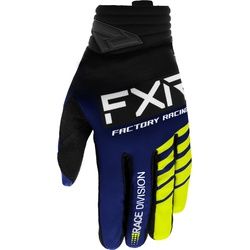 FXR Prime 2023 Motocross Handschuhe, schwarz-blau-gelb, Größe XL für Männer