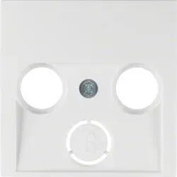 Berker 12038989 Zentralstück für Antennendose 2- und 3-Loch, S.1/B.3/B.7, polarweiß glänzend