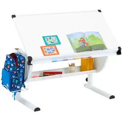 CARO-Möbel Kinderschreibtisch Sari , Weiß, Weiß , Holzwerkstoff, Metall , Mode , 111x93x60 cm , Arbeitszimmer, Schreibtische, Jugend- & Kinderschreibtische