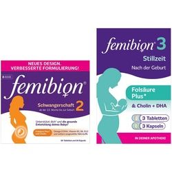 Femibion 2 Schwangerschaft 56 Tabletten und 56 Kapseln + gratis Femibion 3 3 Tage Kombipackung