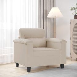 vidaXL 1-Sitzer-Sofa Creme 60 cm Mikrofasergewebe