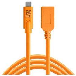 Tether Tools TetherPro USB-C to USB 3.0 Adapter - Verlängerungskabel mit USB-3.0-Kupplung und USB-C-Stecker orange 4,9 M