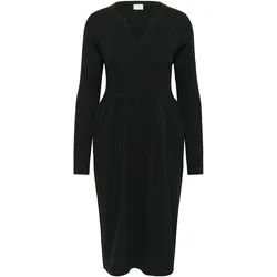 Midikleid KAFFE "Kleid KAdora", Damen, Gr. XL, N-Gr, schwarz deep, Obermaterial: 80% Baumwolle CO. 20% Nylon NY., Kleider Midikleid