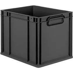 Proregal Eurobox NextGen Color, HxBxT 32x30x40cm, 30 Liter, Griffe schwarz zu, Schwarz, Eurobehälter, Transportbehälter
