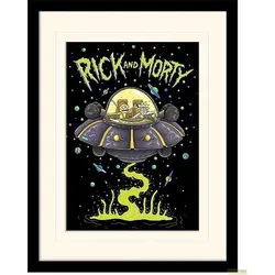 Pyramid, Bilder, Rick and Morty Collector Print Poster im Rahmen Ufo (white background) (30 x 40 cm)