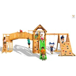 Fungoo Spielturm "Maxi Set Fortress TipTop Rainbow Spider+",teak,