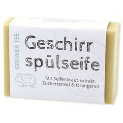 Florex - Geschirrspülseife eckig mit Papierschleife, Grüner Tee 150 g
