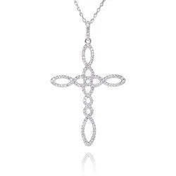 Karisma Kette mit Anhänger Karisma Damen Sterling Silber 925 Anhänger Kreuz Unendlichkeit, Halskette rhodiniert Infinity Weiss