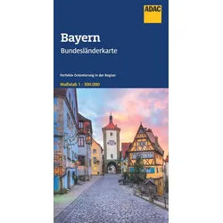 Reiseführer ADAC Bundesländerkarte Deutschland 12 Bayern 1:300.000 Straßenkarte un diverse blau|grau|silberfarben