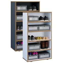 VCM Holz Schuhregal Maße ca. H. 110 x B. 60 x T. 33 cm Schuhkommode mit 5 Fächer Schuhschrank - Salia 5fach B. 60 cm