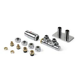 Terma TWINS - Set Thermostat-Verbundeckventil rechts, TGETTWINP, freie Farbwahl TGETTWINP